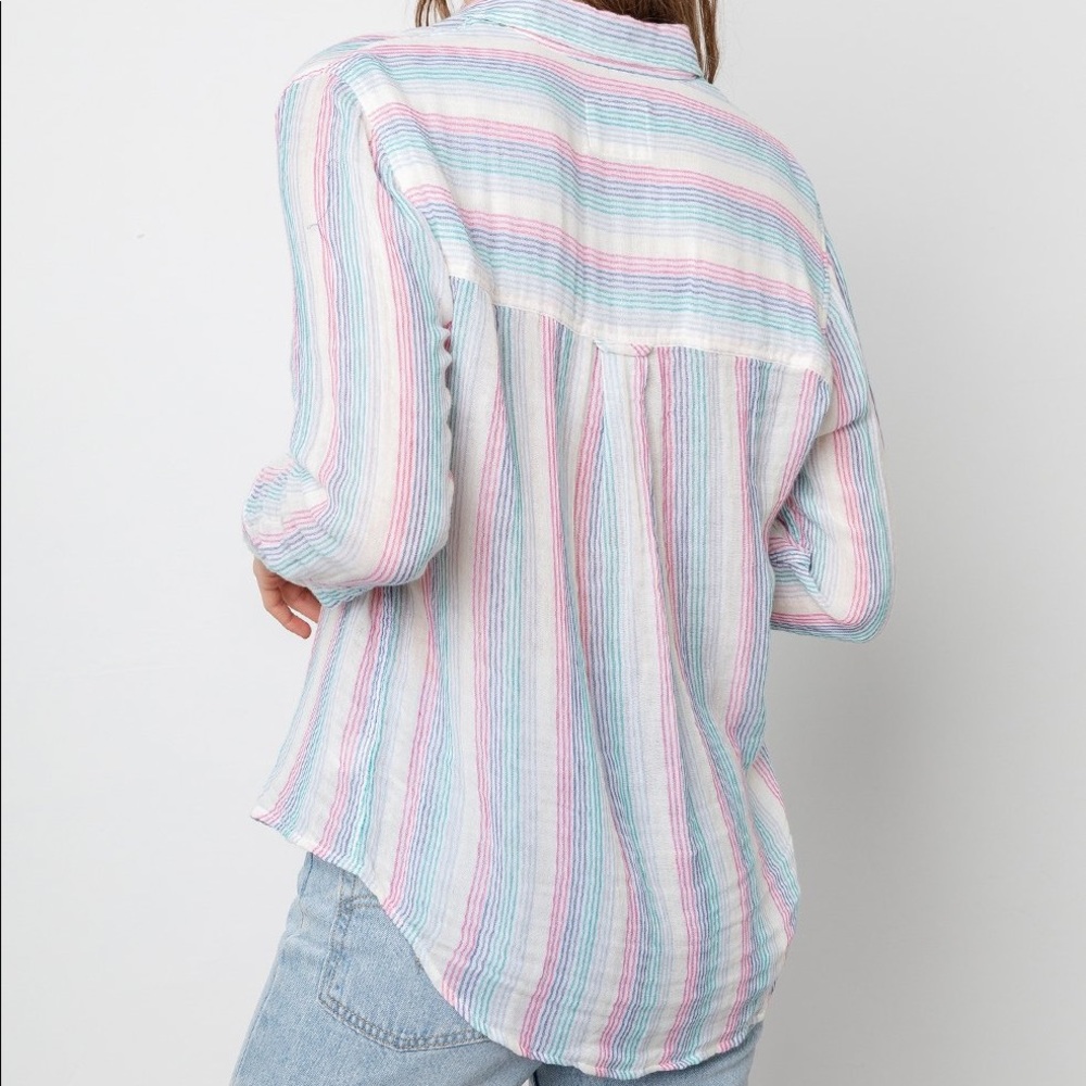 Rails Rainbow Striped Button Front Shirt - Picture 2 of 7
